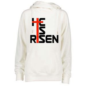 Easter Sunday He Is Risen Womens Funnel Neck Pullover Hood