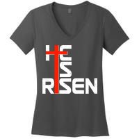 Easter Sunday He Is Risen Women's V-Neck T-Shirt
