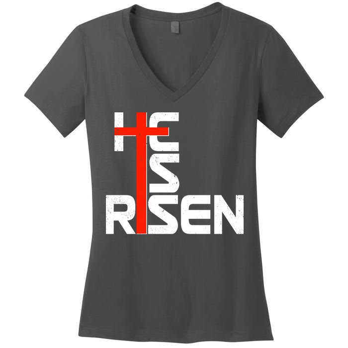 Easter Sunday He Is Risen Women's V-Neck T-Shirt