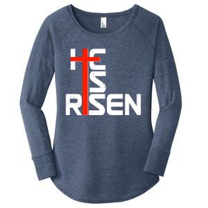 Easter Sunday He Is Risen Women's Perfect Tri Tunic Long Sleeve Shirt