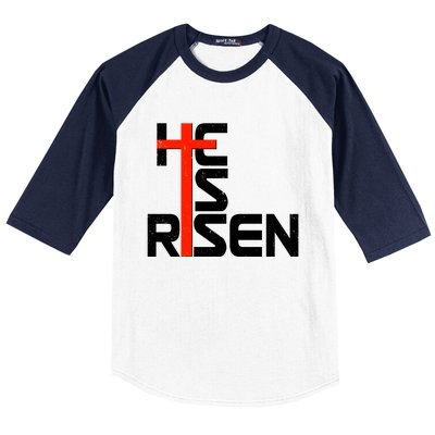 Easter Sunday He Is Risen Baseball Sleeve Shirt