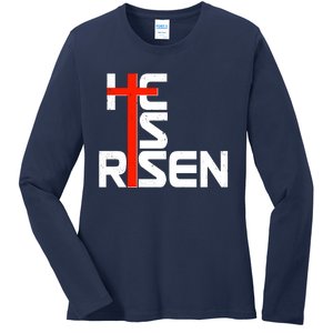 Easter Sunday He Is Risen Ladies Long Sleeve Shirt