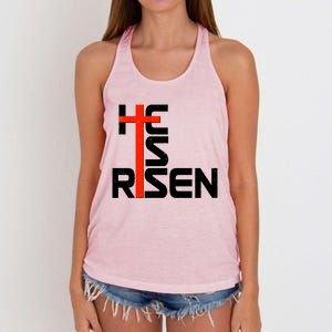 Easter Sunday He Is Risen Women's Knotted Racerback Tank