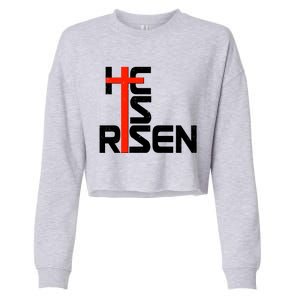 Easter Sunday He Is Risen Cropped Pullover Crew