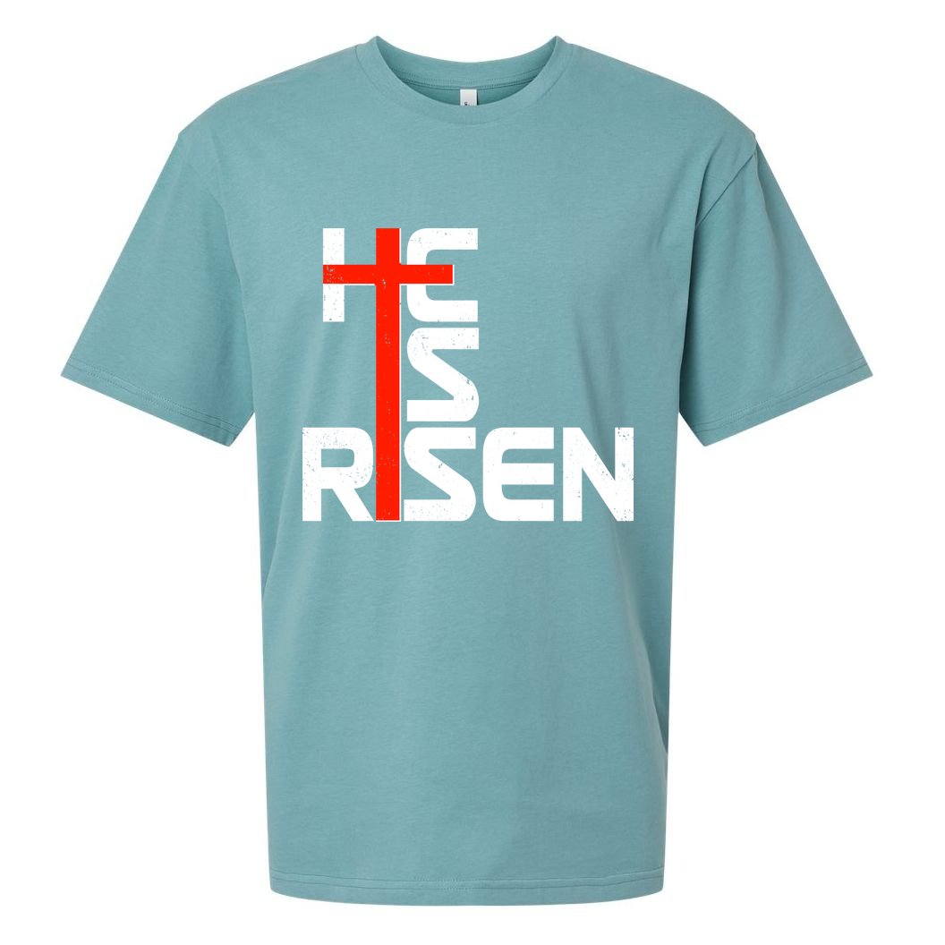 Easter Sunday He Is Risen Sueded Cloud Jersey T-Shirt