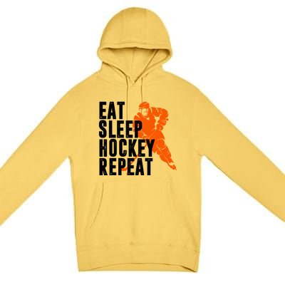 Eat Sleep Hockey Repeat Premium Pullover Hoodie