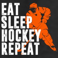 Eat Sleep Hockey Repeat 7 Panel Mesh Trucker Snapback Hat