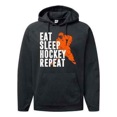 Eat Sleep Hockey Repeat Performance Fleece Hoodie