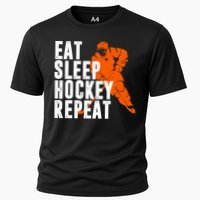 Eat Sleep Hockey Repeat Cooling Performance Crew T-Shirt