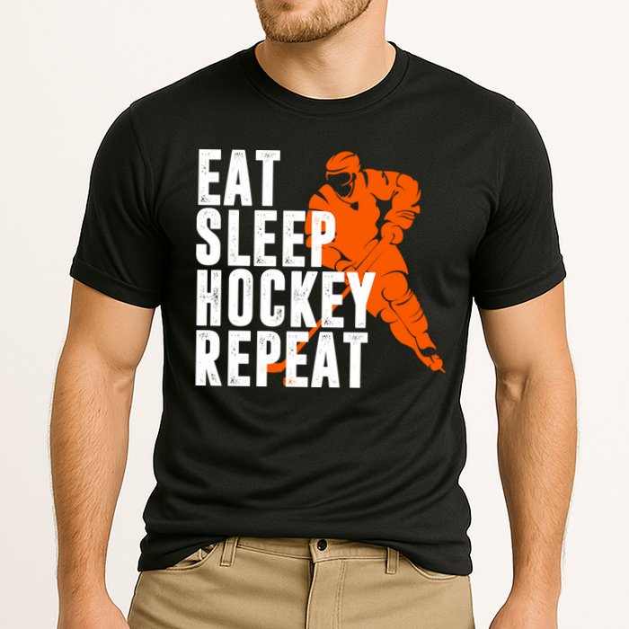 Eat Sleep Hockey Repeat Cooling Performance Crew T-Shirt