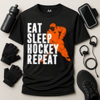 Eat Sleep Hockey Repeat Cooling Performance Crew T-Shirt