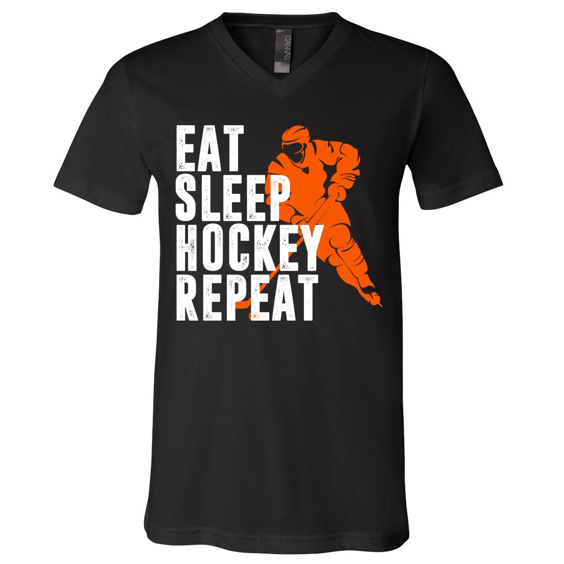 Eat Sleep Hockey Repeat V-Neck T-Shirt