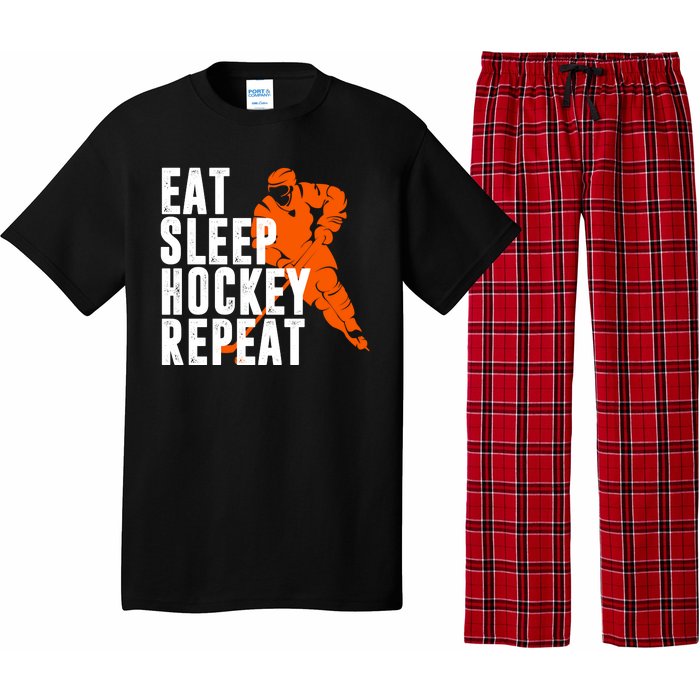 Eat Sleep Hockey Repeat Pajama Set