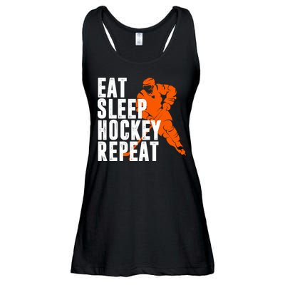 Eat Sleep Hockey Repeat Ladies Essential Flowy Tank