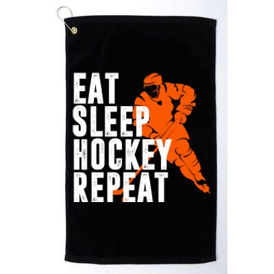 Eat Sleep Hockey Repeat Platinum Collection Golf Towel