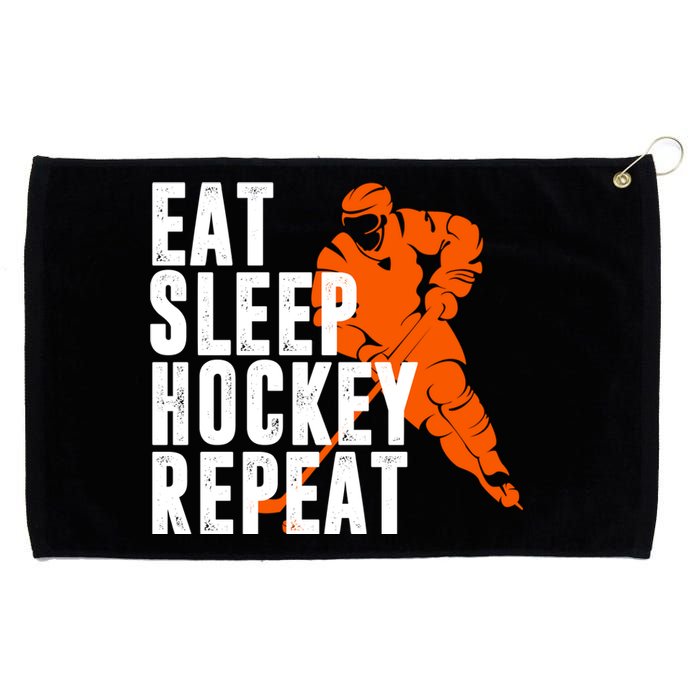 Eat Sleep Hockey Repeat Grommeted Golf Towel