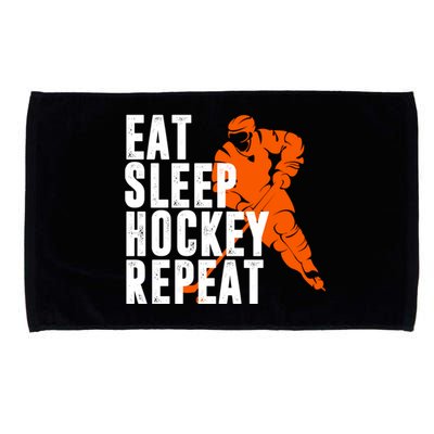 Eat Sleep Hockey Repeat Microfiber Hand Towel