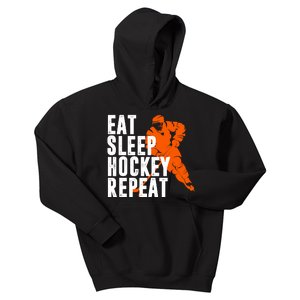 Eat Sleep Hockey Repeat Kids Hoodie