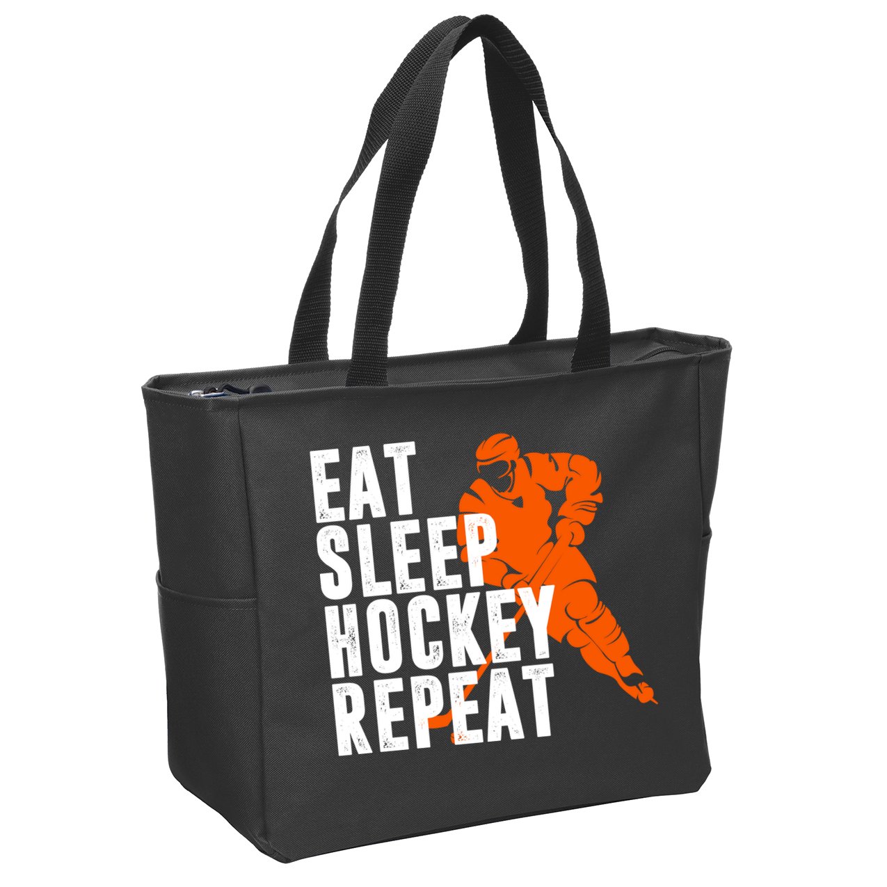 Eat Sleep Hockey Repeat Zip Tote Bag