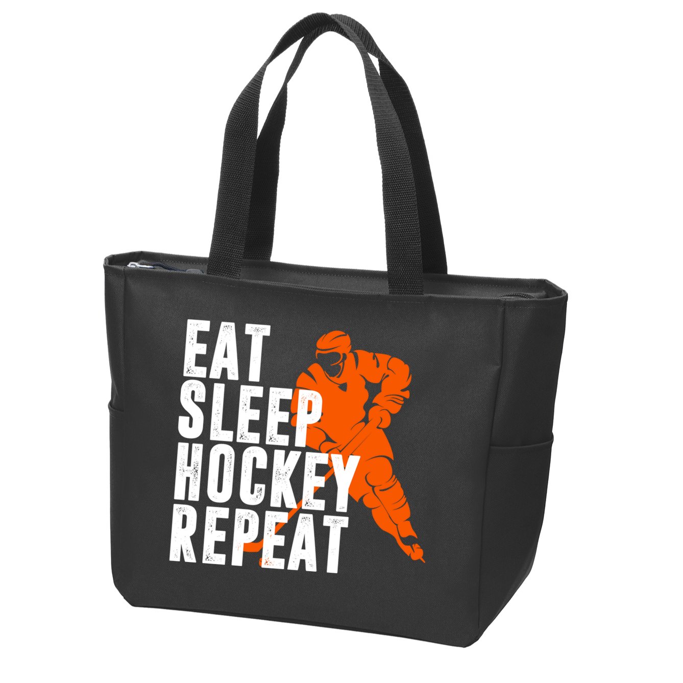 Eat Sleep Hockey Repeat Zip Tote Bag