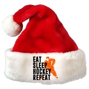 Eat Sleep Hockey Repeat Premium Christmas Santa Hat