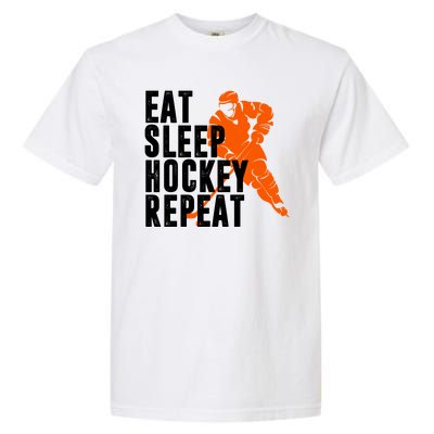 Eat Sleep Hockey Repeat Garment-Dyed Heavyweight T-Shirt