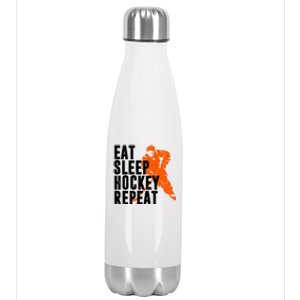 Eat Sleep Hockey Repeat Stainless Steel Insulated Water Bottle