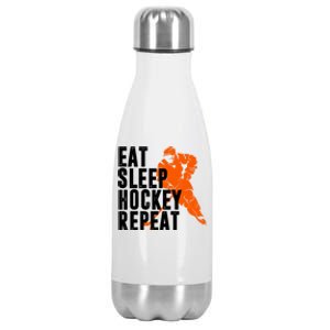 Eat Sleep Hockey Repeat Stainless Steel Insulated Water Bottle