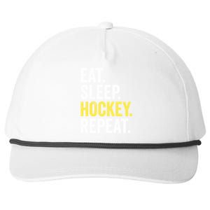 Eat Sleep Hockey Repeat Ice Hockey Fan Gift Snapback Five-Panel Rope Hat