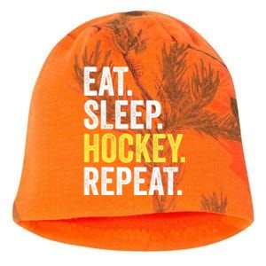 Eat Sleep Hockey Repeat Ice Hockey Fan Gift Kati - Camo Knit Beanie