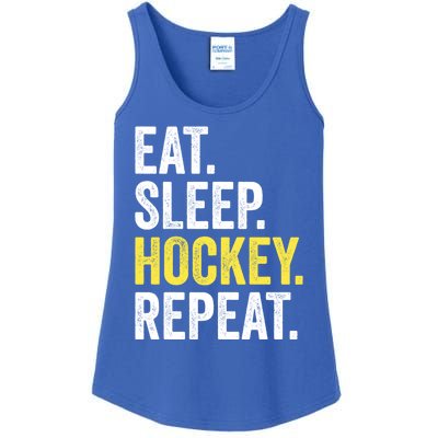 Eat Sleep Hockey Repeat Ice Hockey Fan Gift Ladies Essential Tank