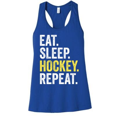 Eat Sleep Hockey Repeat Ice Hockey Fan Gift Women's Racerback Tank