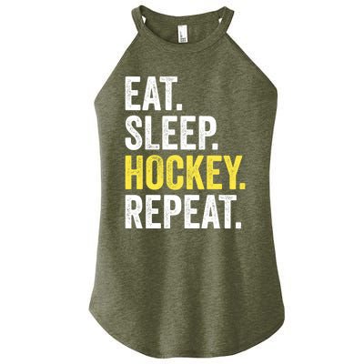 Eat Sleep Hockey Repeat Ice Hockey Fan Gift Women's Perfect Tri Rocker Tank