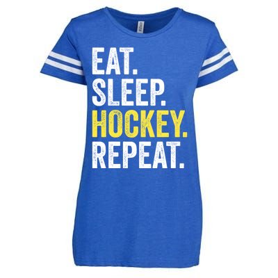 Eat Sleep Hockey Repeat Ice Hockey Fan Gift Enza Ladies Jersey Football T-Shirt