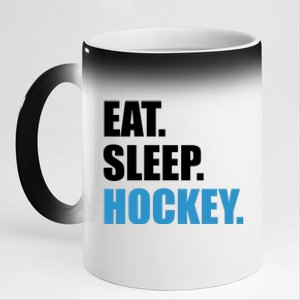 Eat Sleep Hockey 11oz Black Color Changing Mug