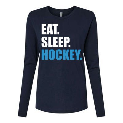 Eat Sleep Hockey Womens Cotton Relaxed Long Sleeve T-Shirt