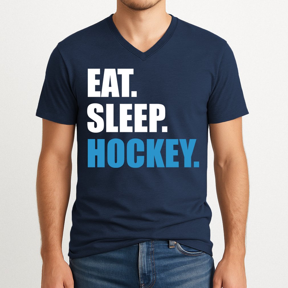 Eat Sleep Hockey V-Neck T-Shirt