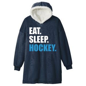 Eat Sleep Hockey Hooded Wearable Blanket