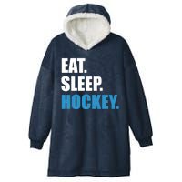 Eat Sleep Hockey Hooded Wearable Blanket