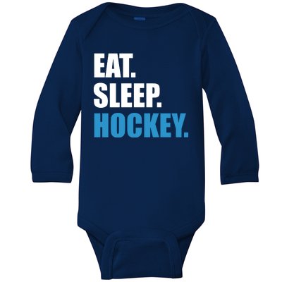 Eat Sleep Hockey Baby Long Sleeve Bodysuit