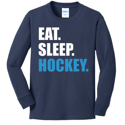 Eat Sleep Hockey Kids Long Sleeve Shirt