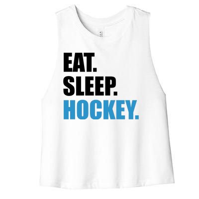 Eat Sleep Hockey Women's Racerback Cropped Tank