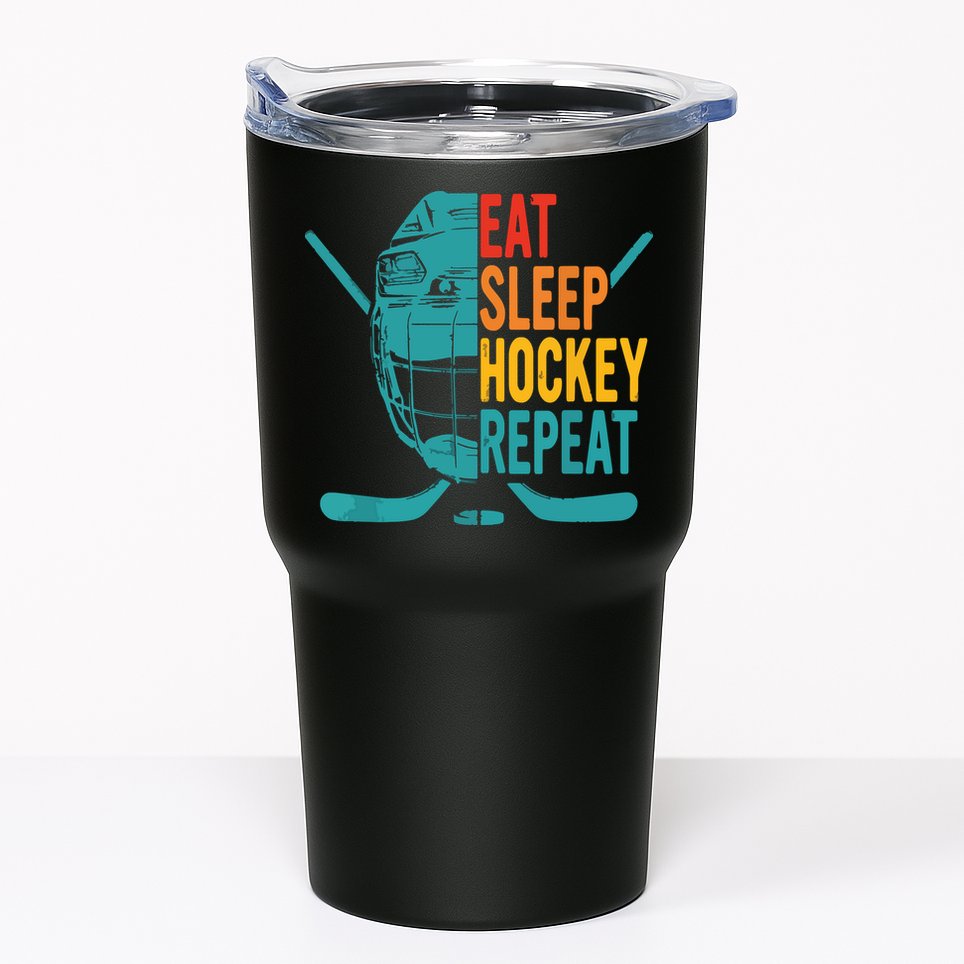 Eat Sleep Hockey Repeat Hockey Funny Ice Hockey Tumbler