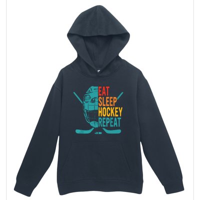 Eat Sleep Hockey Repeat Hockey Funny Ice Hockey Urban Pullover Hoodie