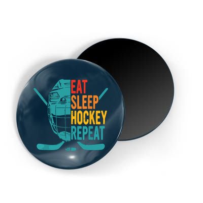 Eat Sleep Hockey Repeat Hockey Funny Ice Hockey Magnet