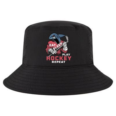 Eat Sleep Hockey Repeat Ice Sharkhockey Cool Gift Cool Comfort Performance Bucket Hat