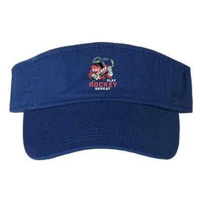 Eat Sleep Hockey Repeat Ice Sharkhockey Cool Gift Valucap Bio-Washed Visor