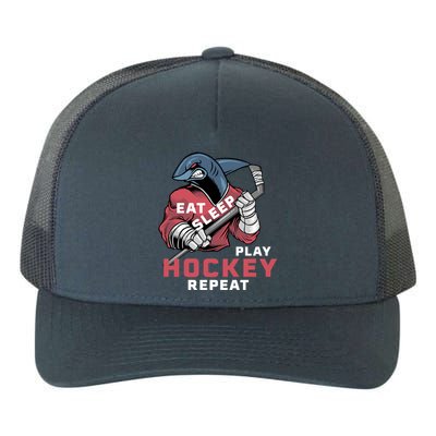 Eat Sleep Hockey Repeat Ice Sharkhockey Cool Gift Yupoong Adult 5-Panel Trucker Hat