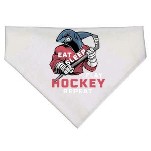 Eat Sleep Hockey Repeat Ice Sharkhockey Cool Gift USA-Made Doggie Bandana