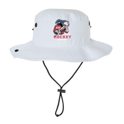 Eat Sleep Hockey Repeat Ice Sharkhockey Cool Gift Legacy Cool Fit Booney Bucket Hat